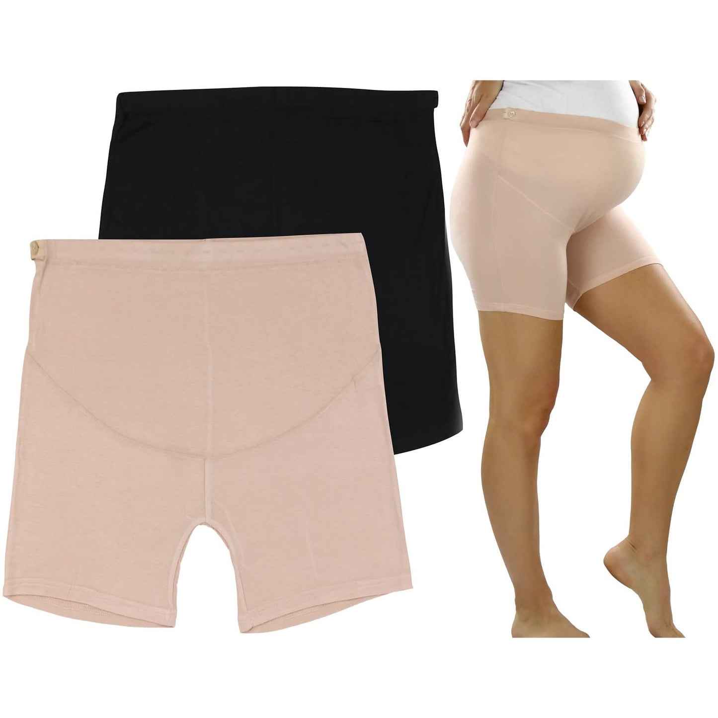 2-Pack: ToBeInStyle Women's High Waist Over The Bump Maternity BoyShort Underwear Women's Swimwear & Lingerie - DailySale