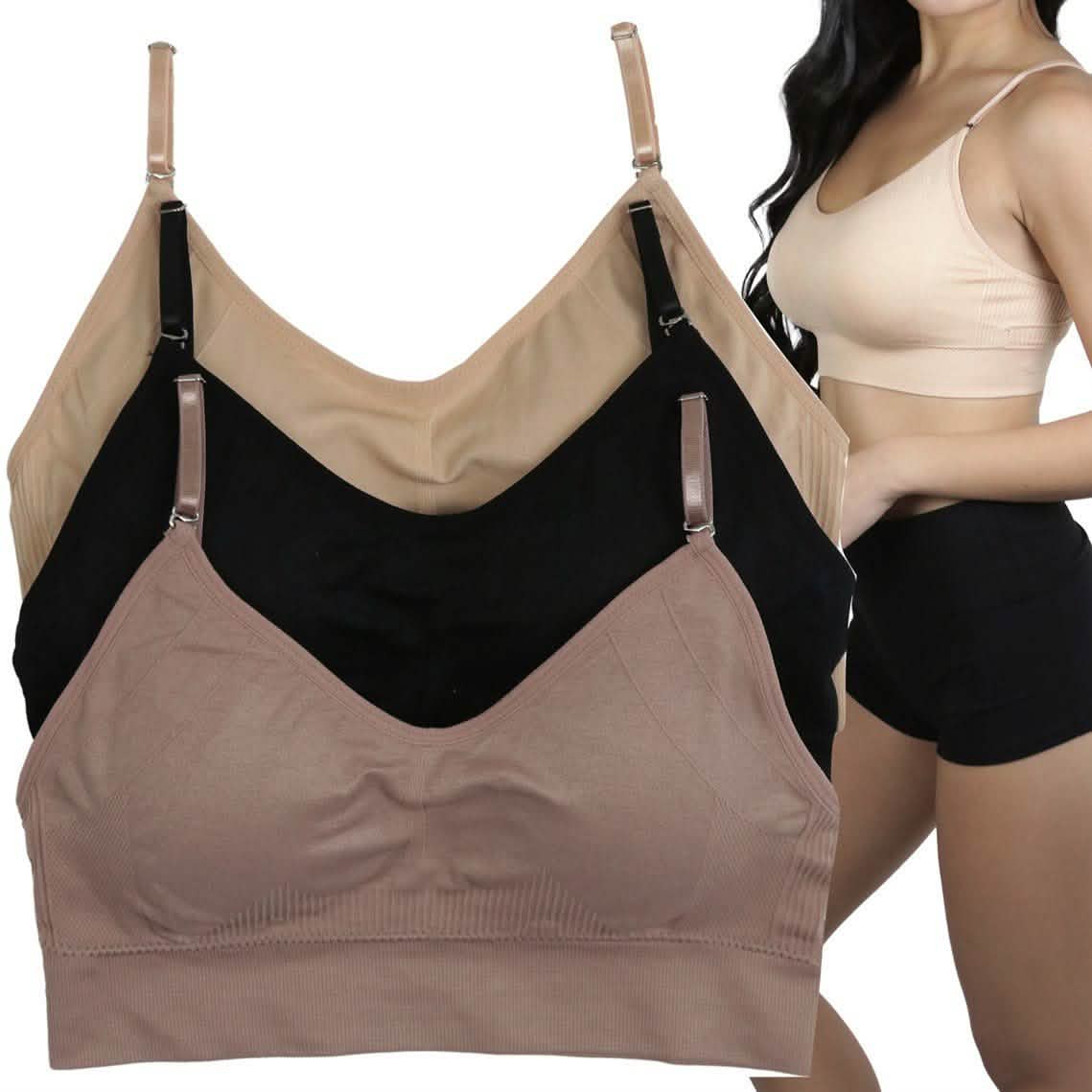 3-Pack: Spaghetti Shoulder Straps Padded Bras