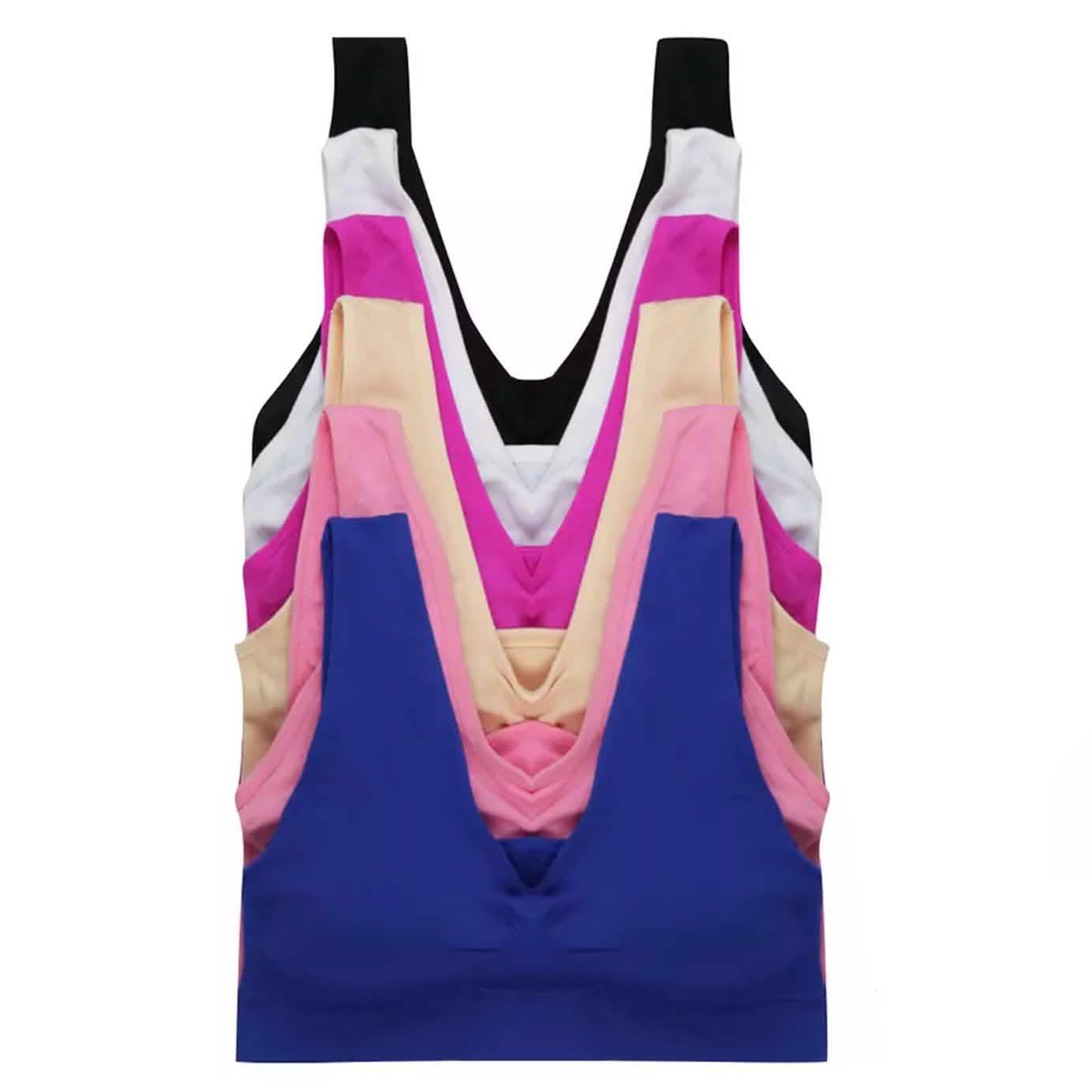 6-Pack: Classic Wire-Free Scoop Lounging Bras Women's Clothing Regular Size - DailySale