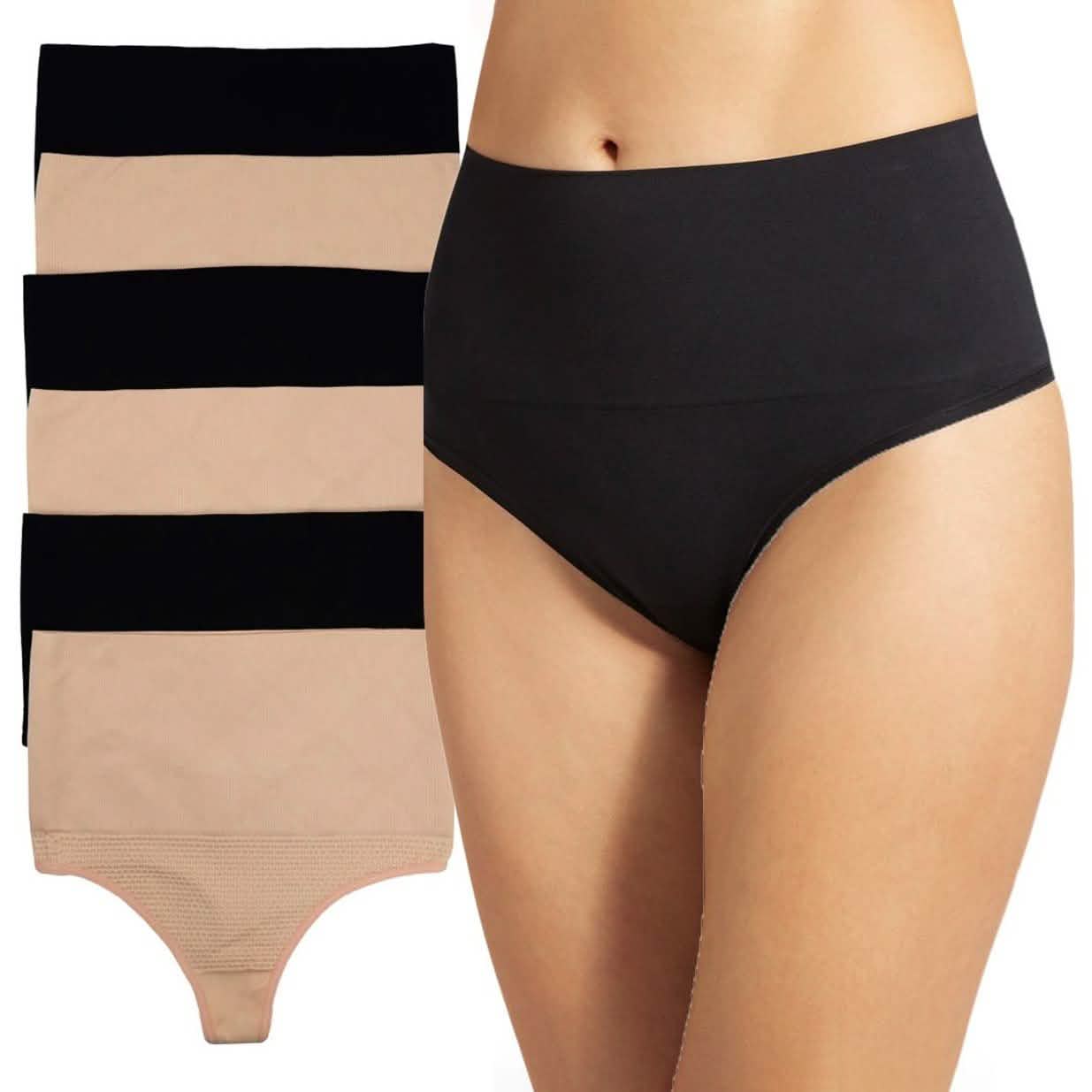 6-Pack: Compression High-Waisted Control Thong