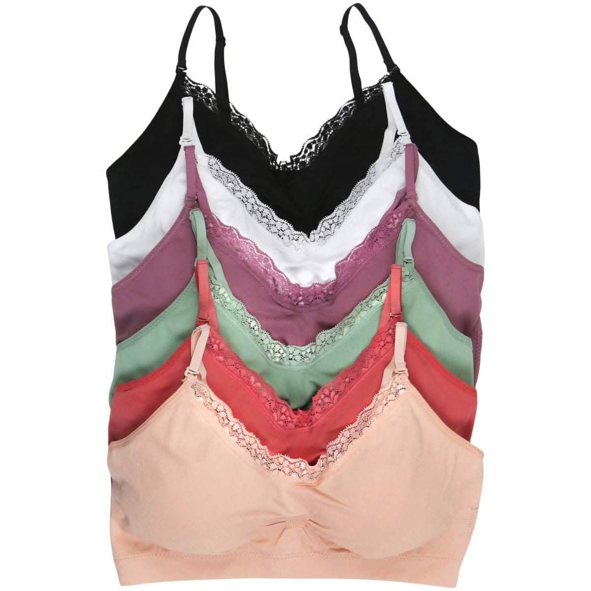 6-Pack: Padded Lace Trim Bralettes