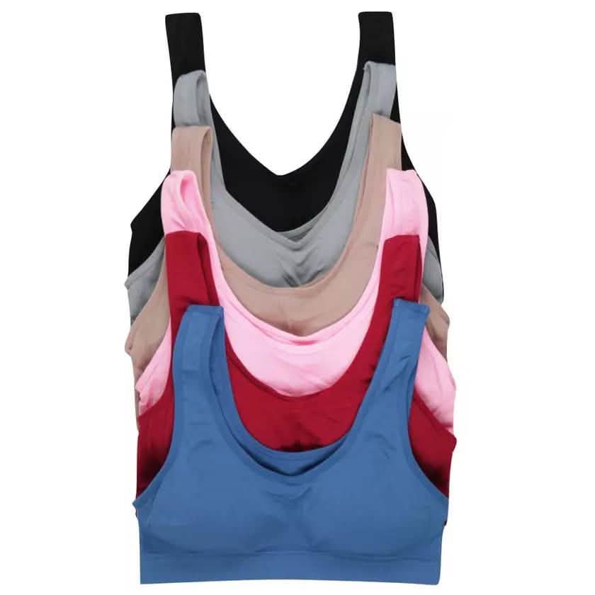 6-Pack: ToBeInStyle Bright Assortment Padded Comfort Bras