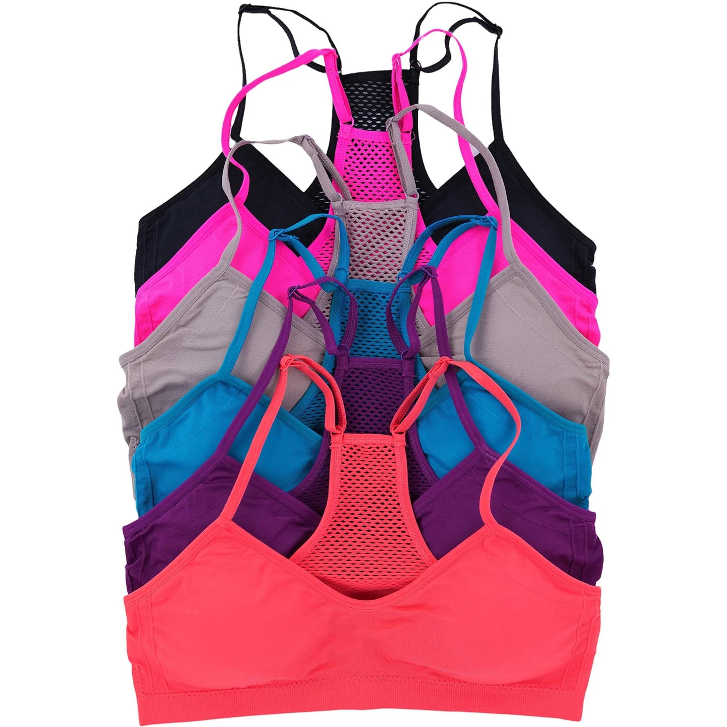 6-Pack: ToBeInStyle Womne's Wire Free Padded Bralettes