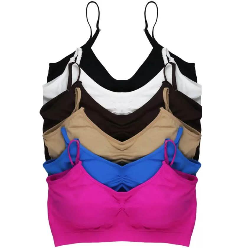 6-Pack: Women's Padded Cami Bralette Bras
