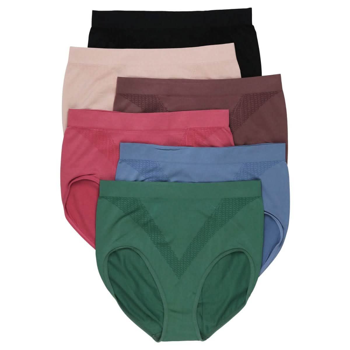 6-Pack: Women's Plus Size Full Coverage Brief Women's Clothing 2X - DailySale