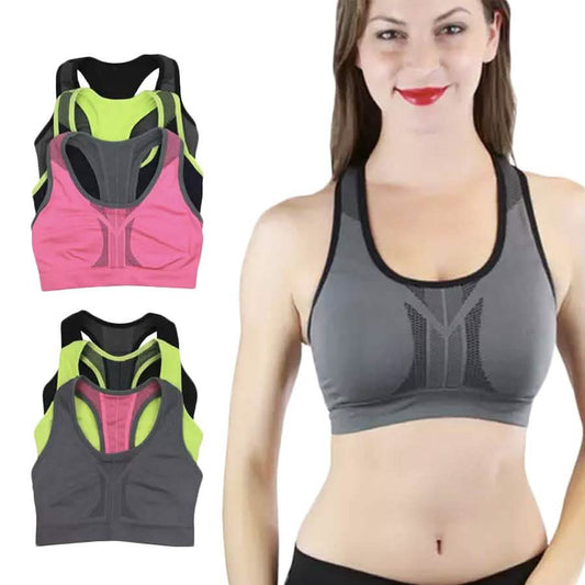 3-Pack: Power Sport Reversible High Compression Sports Bras Women's Clothing M - DailySale