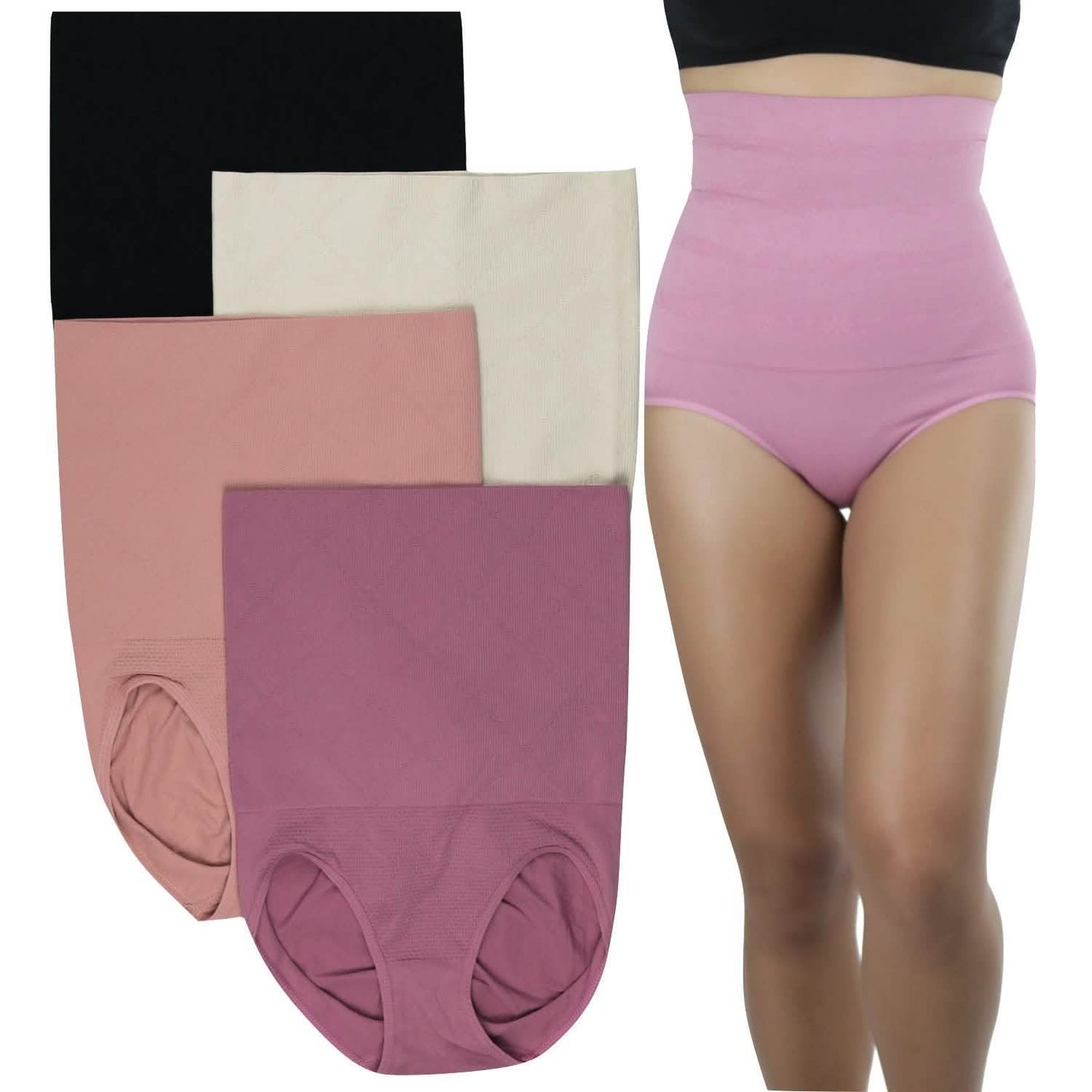 4-Pack: Women's Shaping High-Waisted Compression Briefs