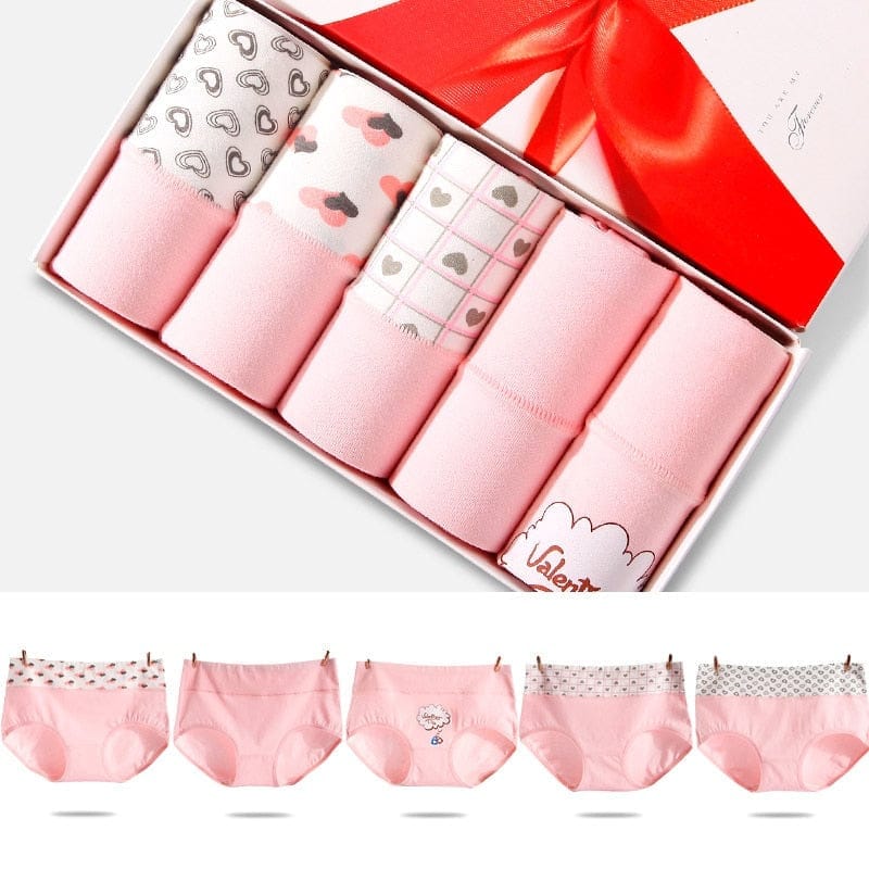 5Pcs/lot Women Panties High Waist Breathable Soft Cotton Underwear