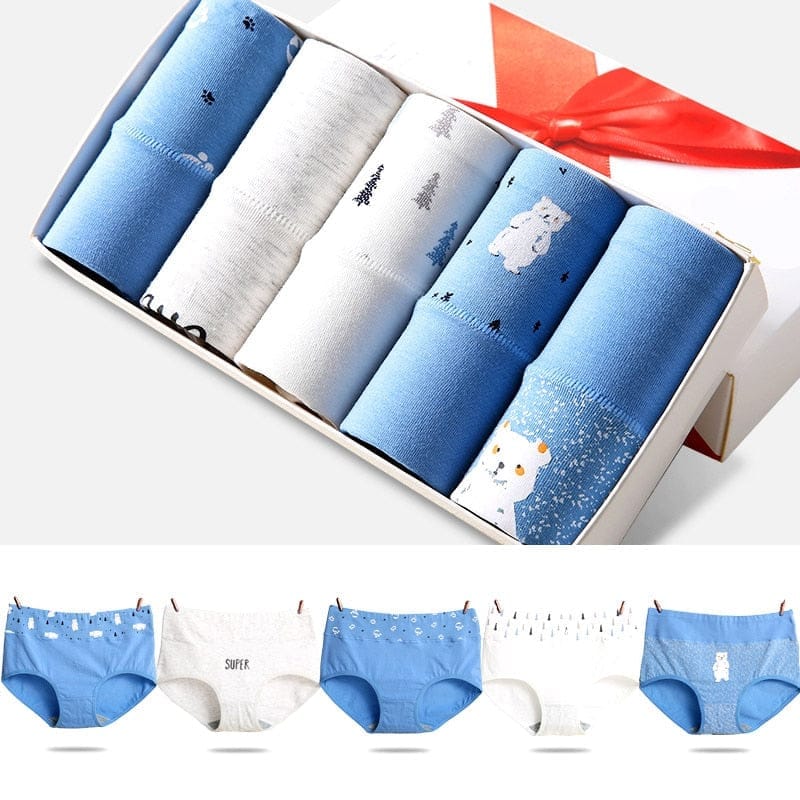 5Pcs/lot Women Panties High Waist Breathable Soft Cotton Underwear