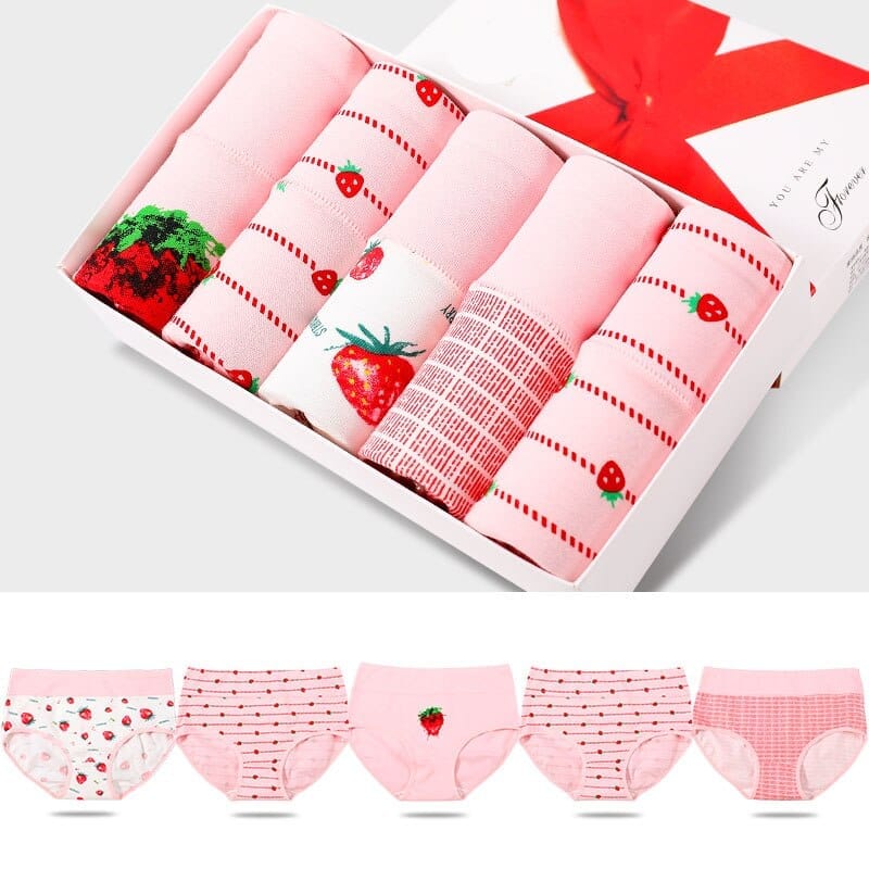 5Pcs/lot Women Panties High Waist Breathable Soft Cotton Underwear