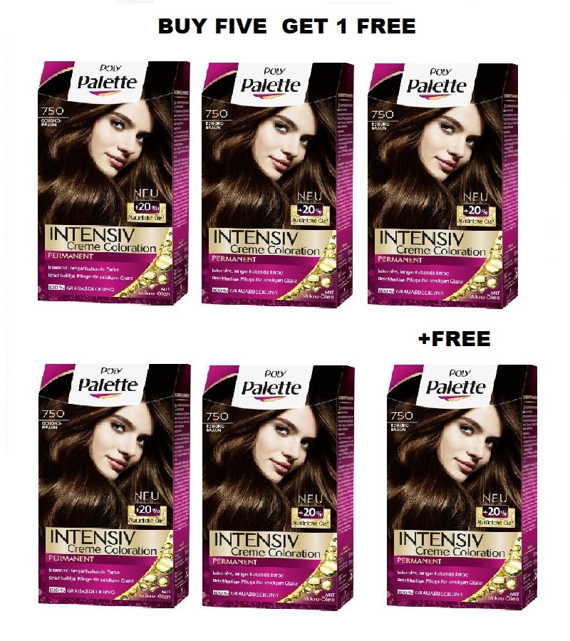 Schwazkopf POLY PALETTE Intensive Creme Hair Coloration - 24 Varieties - Buy 5 +FREE Pack