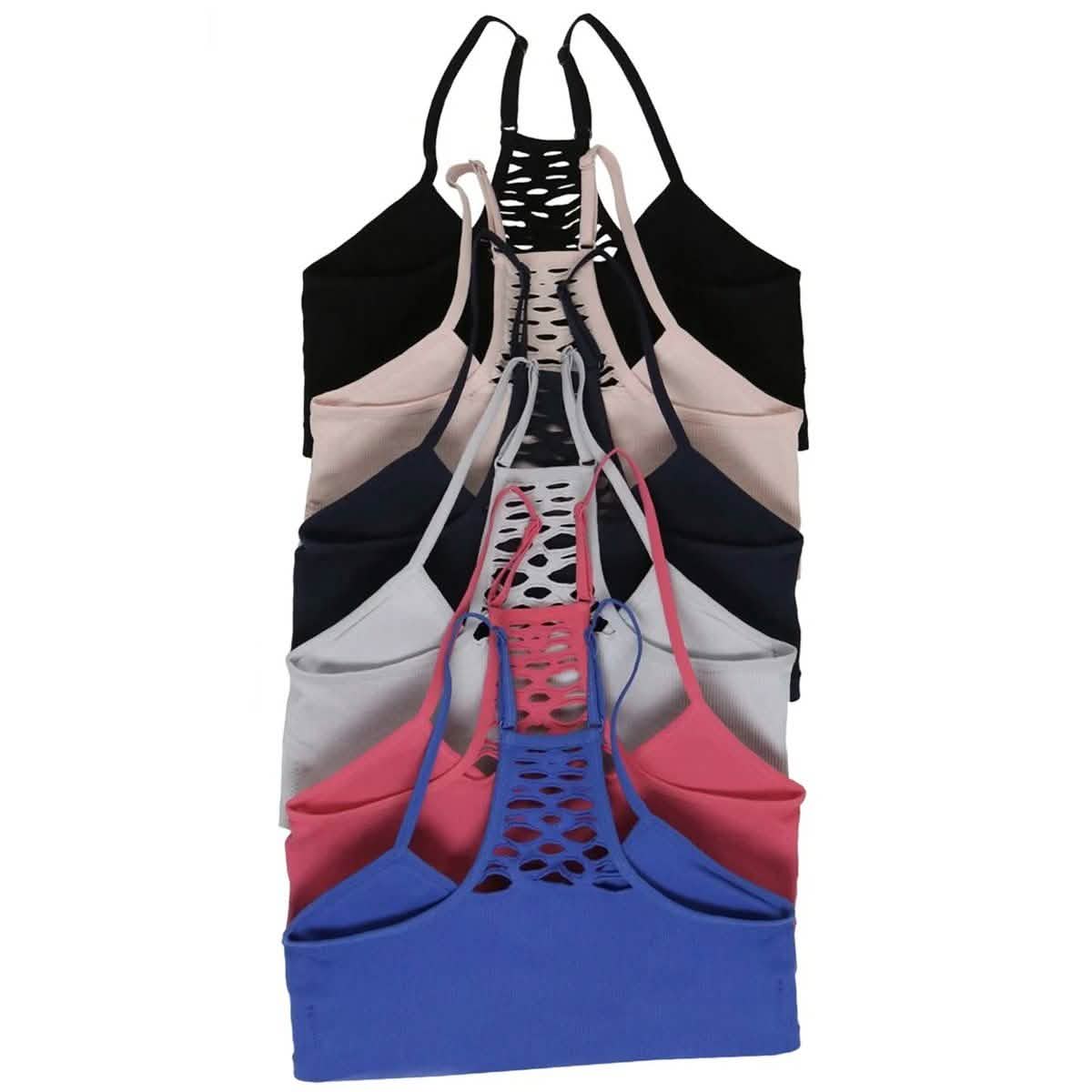 6-Pack: Assorted Wireless Seamless Lounging Bras Women's Clothing Racerback - DailySale