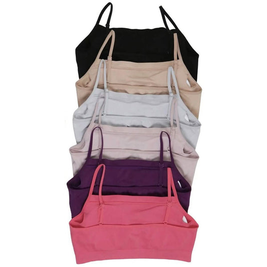 6-Pack: Assorted Wireless Seamless Lounging Bras Women's Clothing Spaghetti Strap - DailySale
