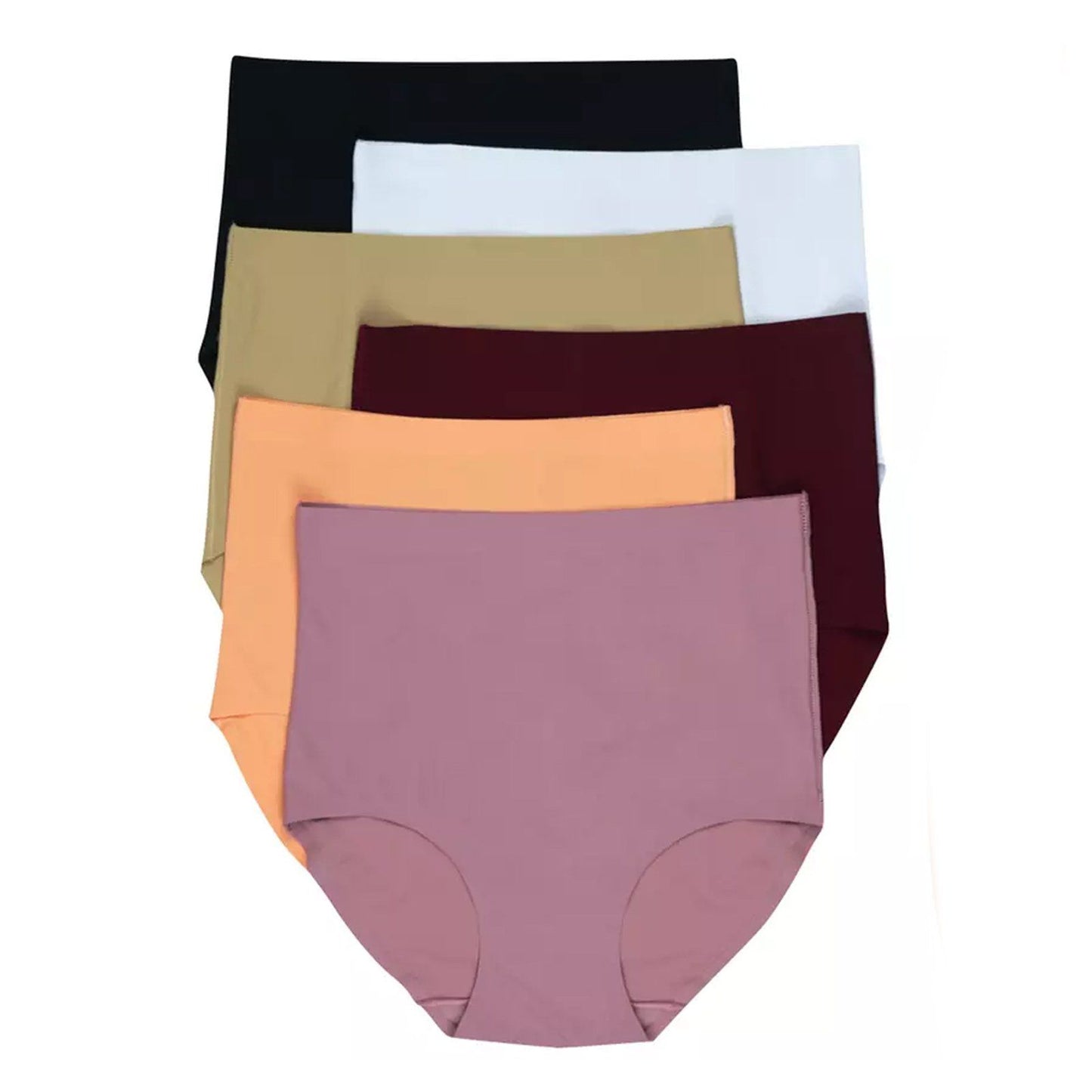 6-Pack: High-Waisted No Show Moderate Control Briefs