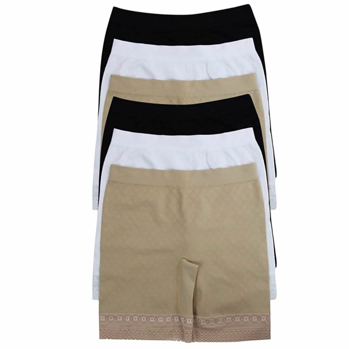 6-Pack: Seamless Layering Safety Shorts with Lace Trim