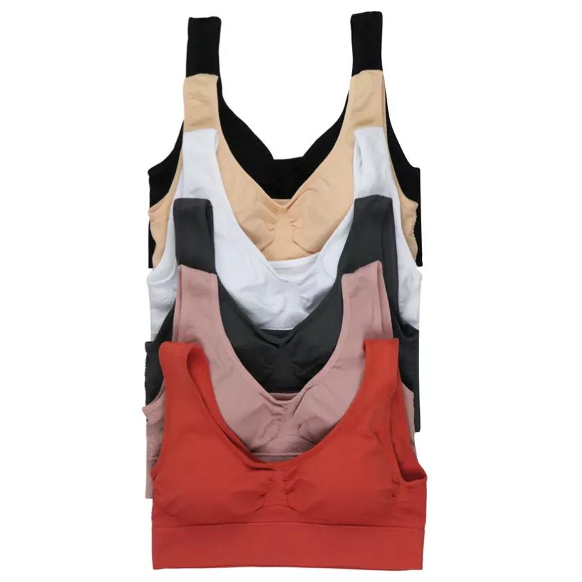 6-Pack: ToBeInStyle Padded Scoop Lounging Bras