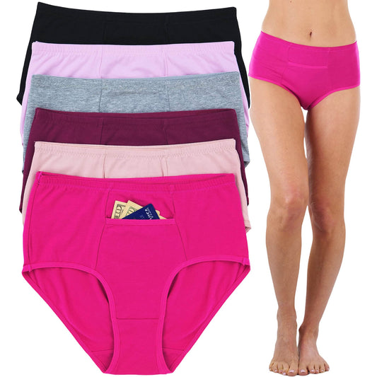 6-Pack: ToBeInStyle Women's Assorted High-Rise Girdle Panties with Front Pocket Women's Swimwear & Lingerie S - DailySale