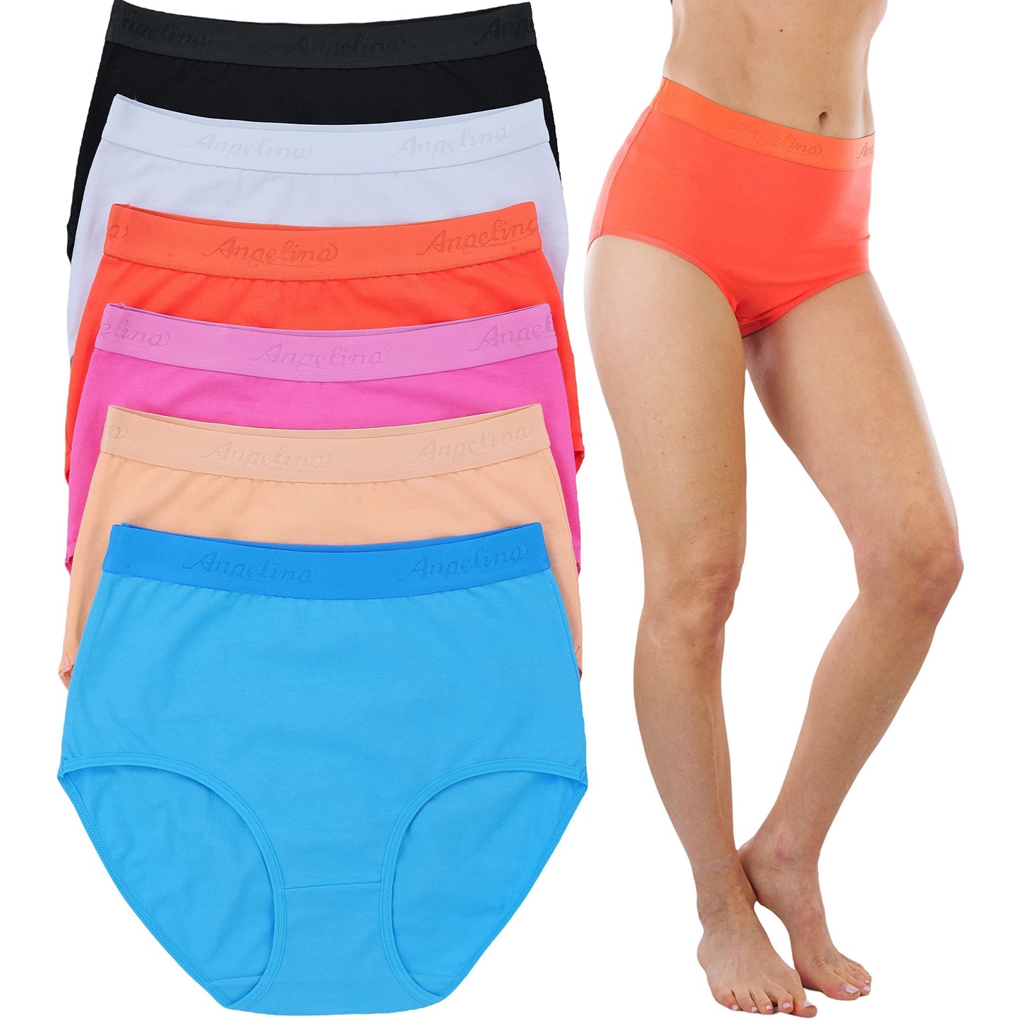 6-Pack: ToBeInStyle Women's High Waisted Solid Beach Vibe Gridle Panties