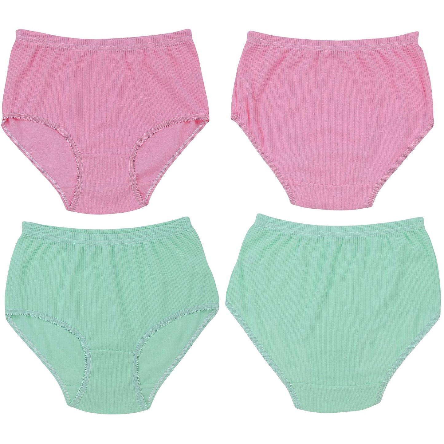 6-Pack: ToBeInStyle Women's High Waisted Subtle Ribbed Pastel Gridle Panties