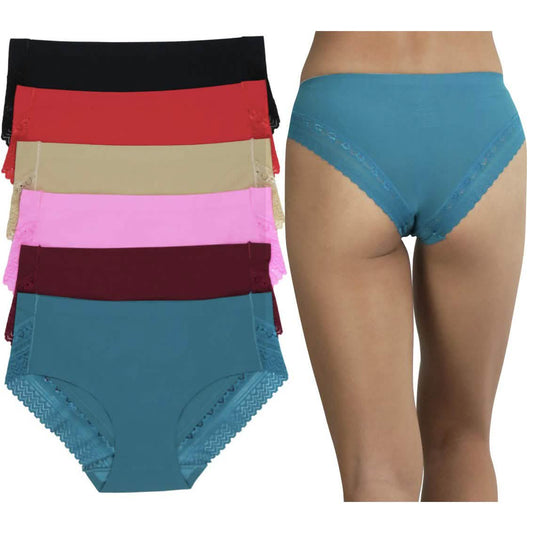 6-Pack: ToBeInStyle Women's Laser Cut Lace Design Women's Swimwear & Lingerie S - DailySale