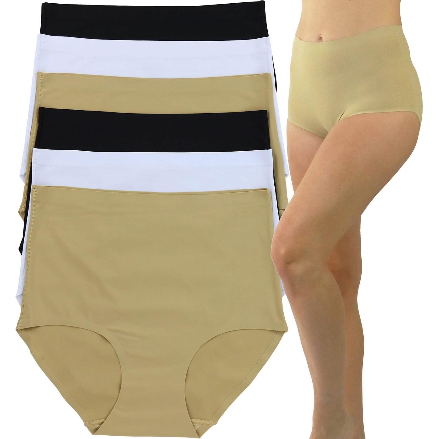 6-Pack: ToBeInStyle Women's Solid Classic Assortment Seamless Briefs Women's Lingerie - DailySale