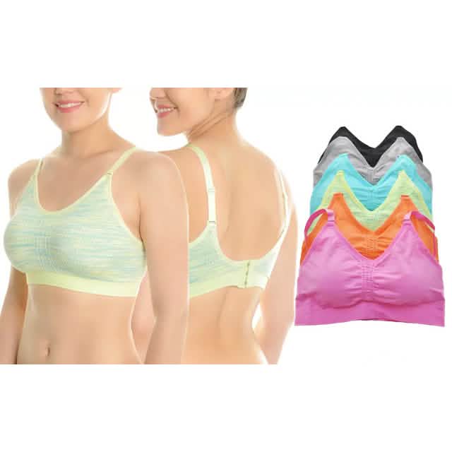6-Pack: Wire-Free Seamless Sports Bras Women's Lingerie S/M - DailySale