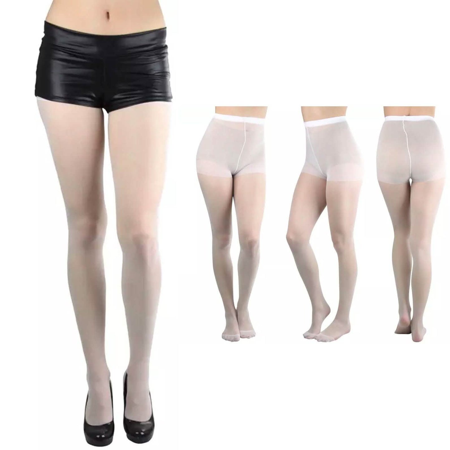 6-Pack: Women's Assorted Sheer Support Toe Pantyhose Women's Clothing White - DailySale