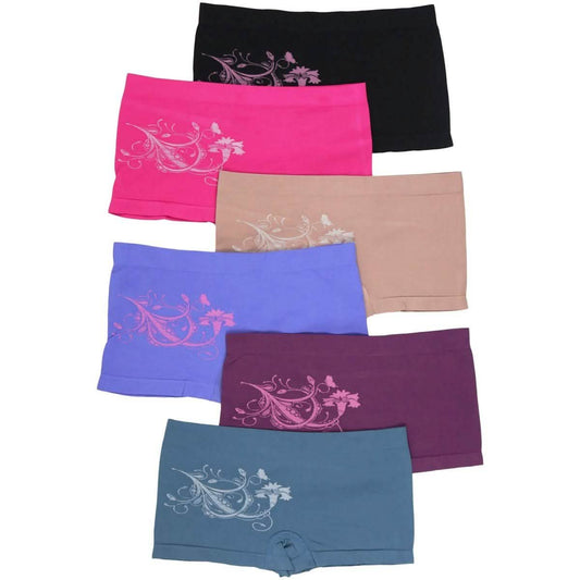 6-Pack: Women's Cheeky Microfiber Stretch Boyshorts