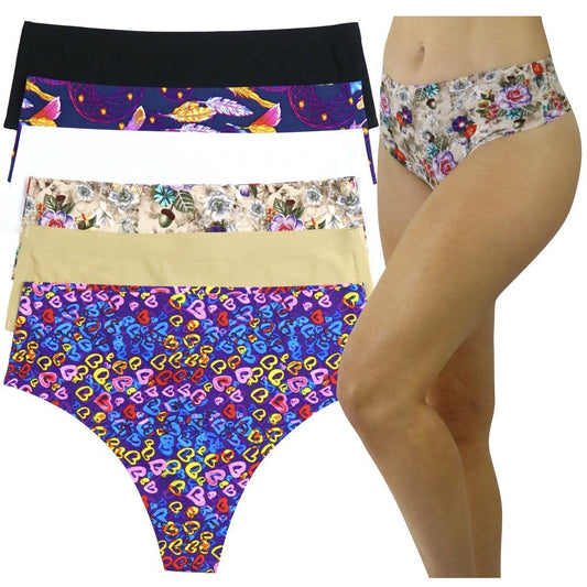 6-Pack: Women's Invisible Hem Line Thongs