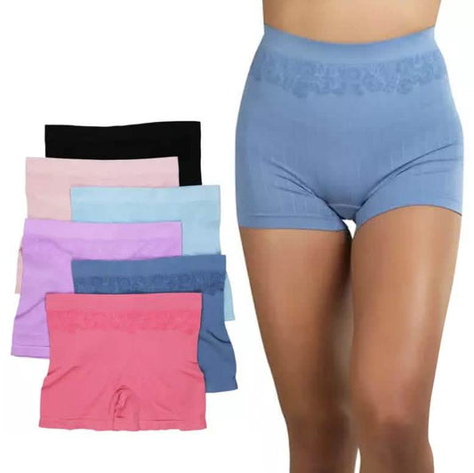6-Pack: Women's Lightweight Nylon Layering Seamless Shorts