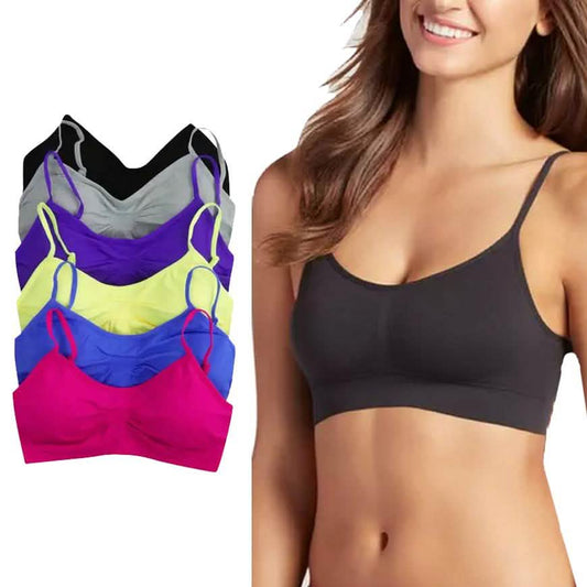 6-Pack: Women's Neon Wirefree Padded Sports Bralette