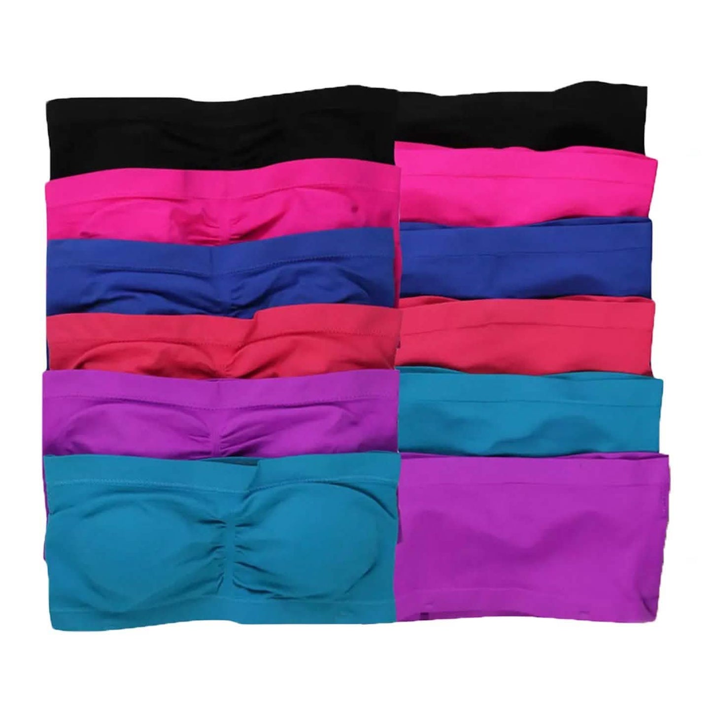 6-Pack: Women's Padded Bandeau Strapless Tube Bras Women's Clothing Classic Tube Bras S/M - DailySale