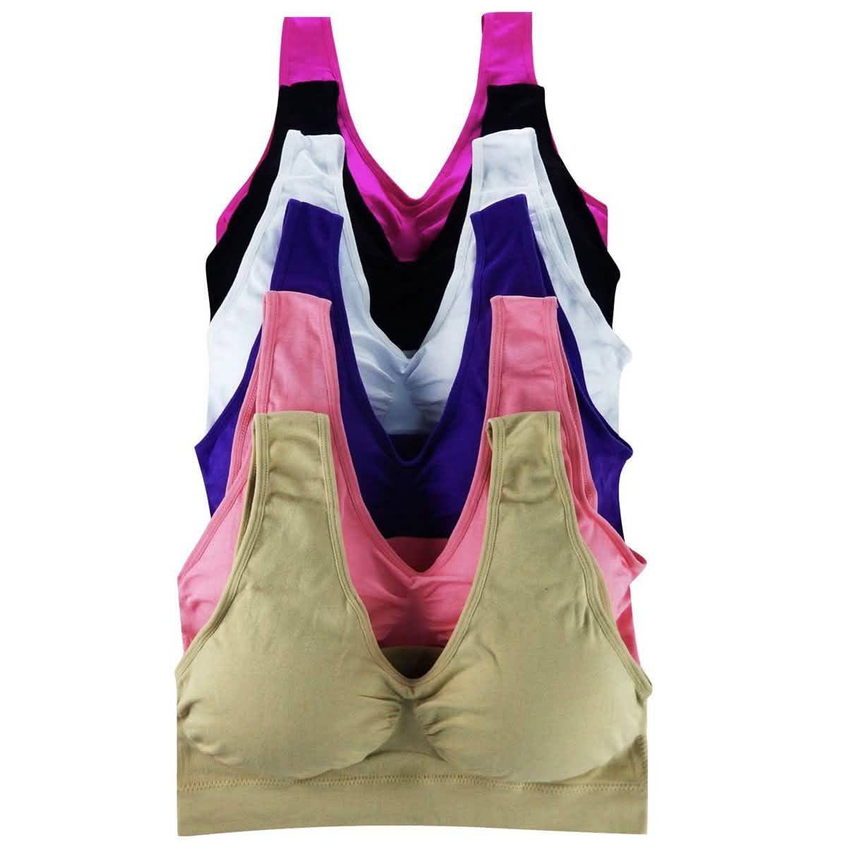 6-Pack: Women's Padded Lounging Bra Women's Clothing One Size - DailySale