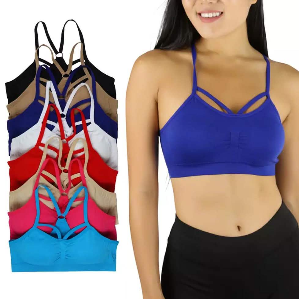 6-Pack: Women's Padded Strappy Cami Style Bras
