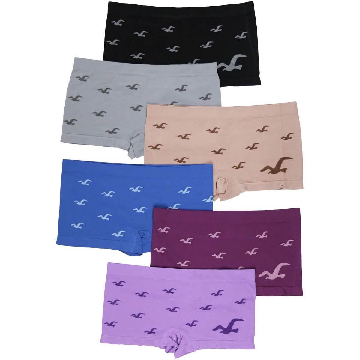 6-Pack: Women's Seamless Stretch Boyshort Panties