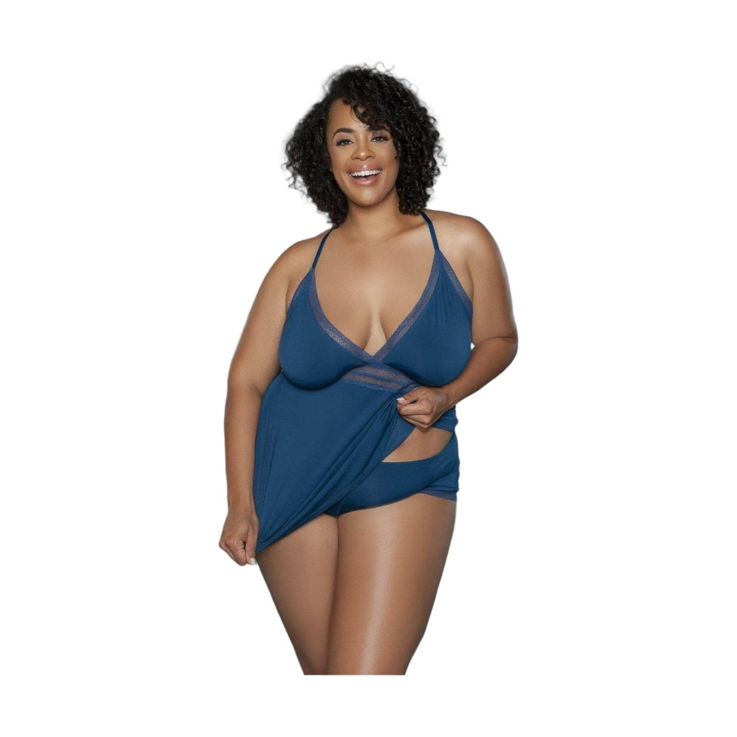 Women's Lingerie Sets V-Neck Cami Set Wire Free Plus Size 2Pc