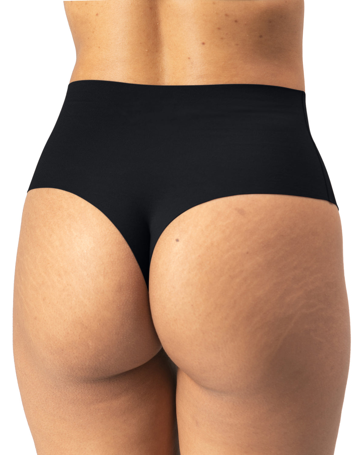 Seamless, Organic Cotton High Rise Thong#color_700-black