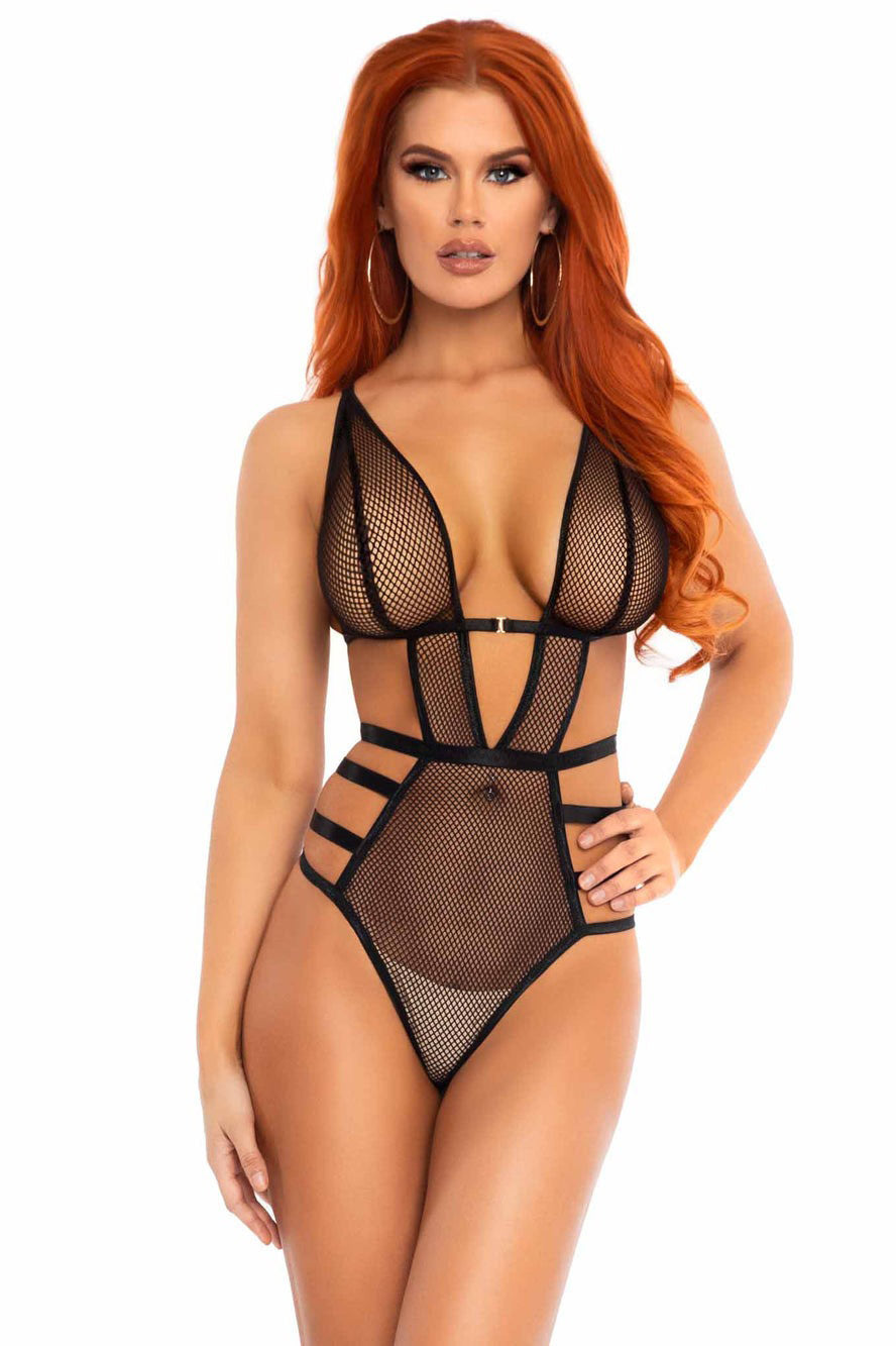 Tied Down Fishnet Bodysuit