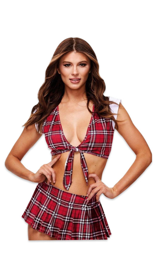 School Girl Crop Top and Skirt Set