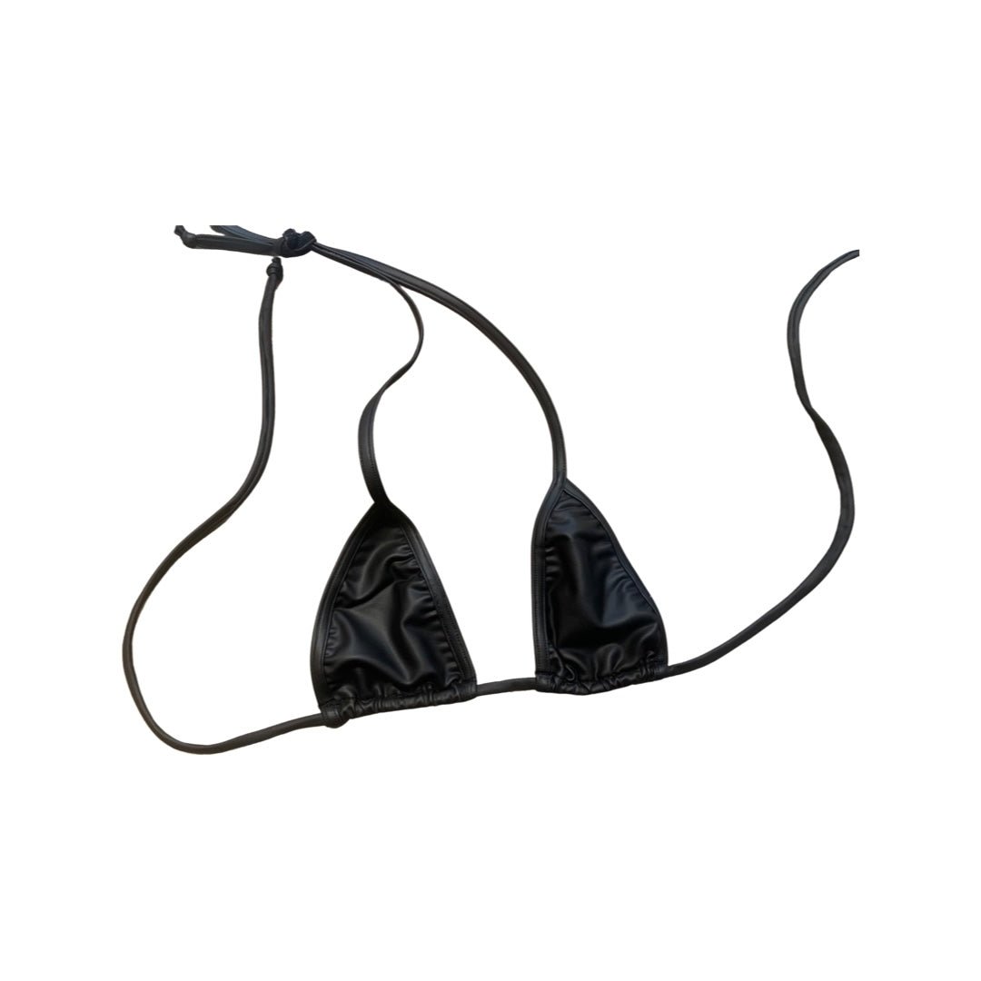 Skinny Tie Triangle Top - Black Matte