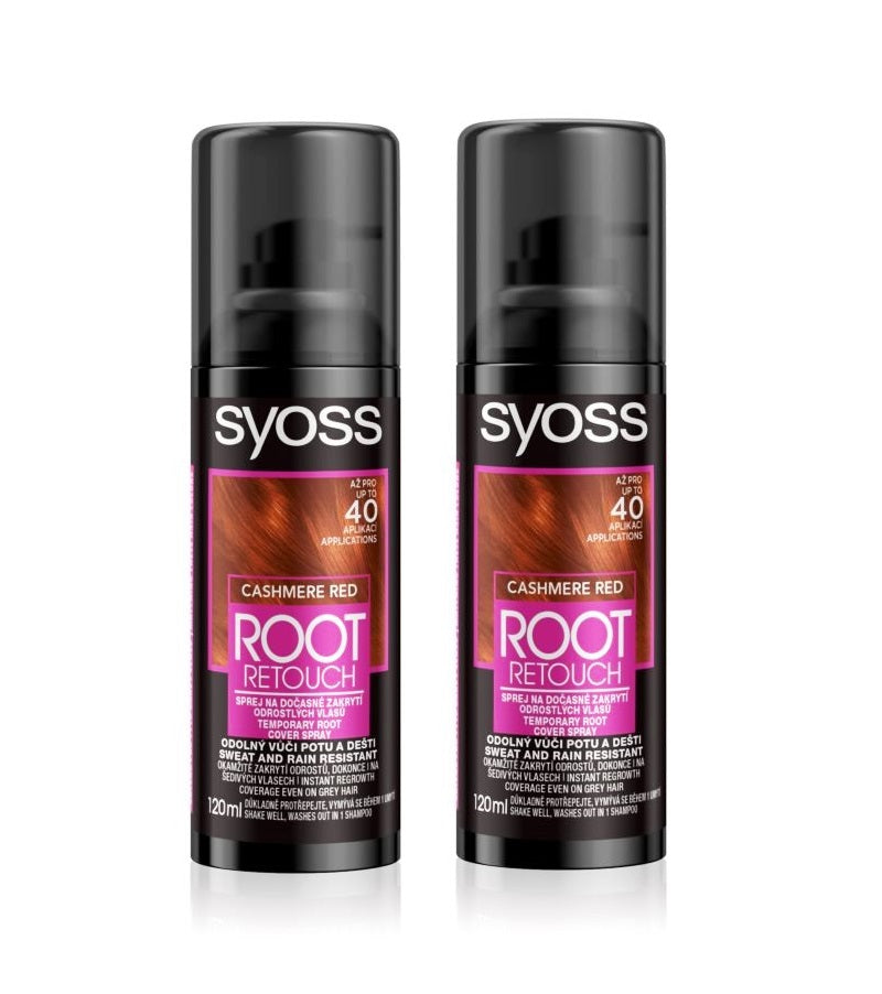 2xPack Syoss Root Retoucher Spray Tint for Regrown Hair 5 Varieties - 240 ml