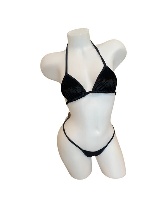 Velvet Bikini Set Black